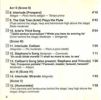 CD Jean Sibelius: The Tempest, Op.109 (World Première Recording Of The Complete Score)