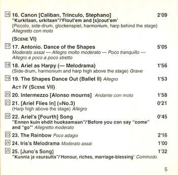 CD Jean Sibelius: The Tempest, Op.109 (World Première Recording Of The Complete Score)