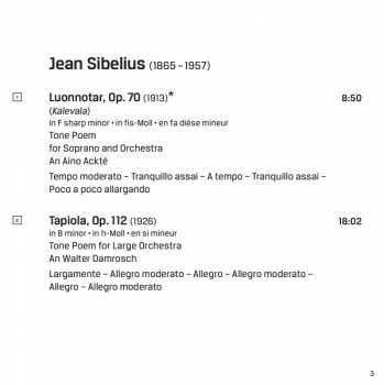 SACD Jean Sibelius: Luonnotar, Tapiola, Spring Song etc.