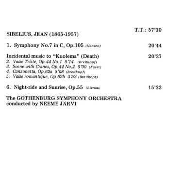 CD Göteborgs Symfoniker: Symphony No.7 In C, Op.105 / "Kuolema", Op.44 & Op.62 – Night Ride And Sunrise, Op.55