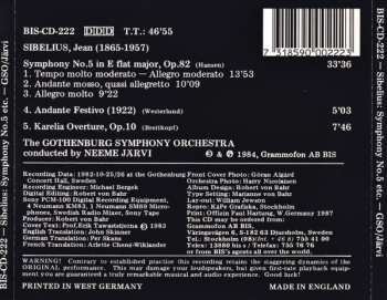 CD Göteborgs Symfoniker: Symphony Nr. 5 In E Flat Op. 82 / Andante Festivo / Karelia-Overture Op. 10