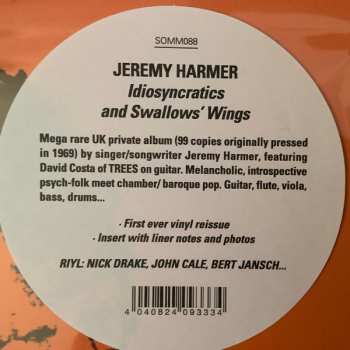 LP Jeremy Harmer: Idiosyncratics And Swallows Wings