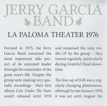 3CD The Jerry Garcia Band: La Paloma Theater 1976