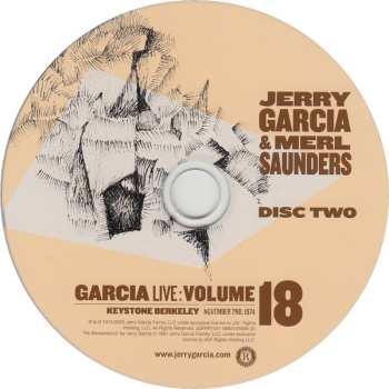 2CD Jerry Garcia: GarciaLive Volume 18 : November 2nd 1974, Keystone Berkeley, Berkeley, CA
