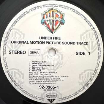 LP Jerry Goldsmith: Under Fire (Original Motion Picture Sound Track)