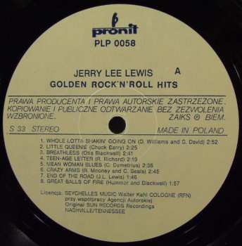 LP Jerry Lee Lewis: Golden Rock'n'Roll Hits