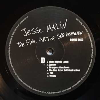 2LP Jesse Malin: The Fine Art Of Self Destruction LTD