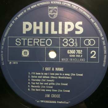 LP Jim Croce: I Got A Name CLR