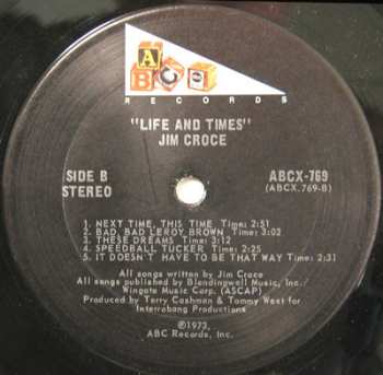 LP Jim Croce: Life And Times