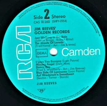 LP Jim Reeves: Jim Reeves' Golden Records