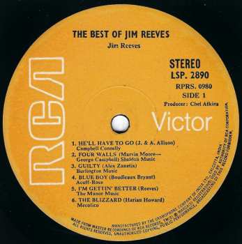 LP Jim Reeves: The Best Of Jim Reeves