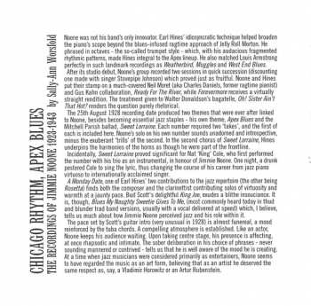 4CD Jimmie Noone: Chicago Rhythm - Apex Blues (The Recordings Of Jimmie Noone 1923-1943)