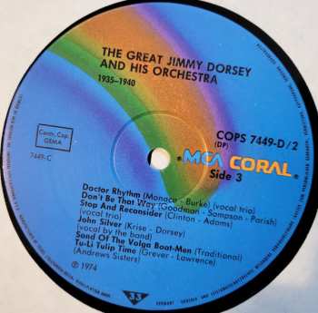 2LP Jimmy Dorsey And His Orchestra: The Great Jimmy Dorsey And His Orchestra 1935 - 1940