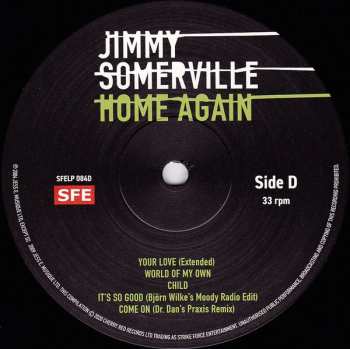 2LP Jimmy Somerville: Home Again LTD