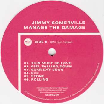 LP Jimmy Somerville: Manage The Damage CLR