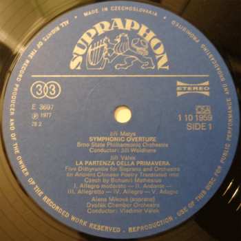 LP Ivan Jirko: Symphonic Overture / La Partenza Della Primavera / Nenia / Serenata Giocosa (78 1)
