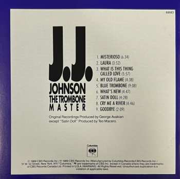 CD J.J. Johnson: The Trombone Master