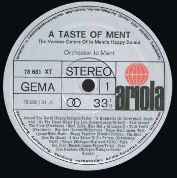 LP Jo Ment's Happy Sound: A Taste Of Ment