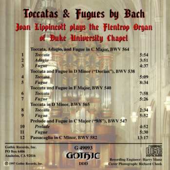 CD Joan Lippincott: Toccatas & Fugues By Bach