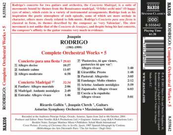 CD Joaquín Rodrigo: Complete Orchestral Works - 5
