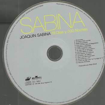 CD Joaquín Sabina: 19 Días Y 500 Noches