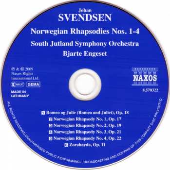 CD Bjarte Engeset: Norwegian Rhapsodies • Romeo And Juliet • Zorahayda