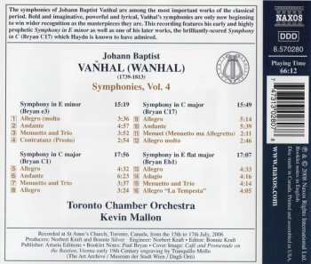 CD Johann Baptist Vanhal: Symphonies, Vol. 4