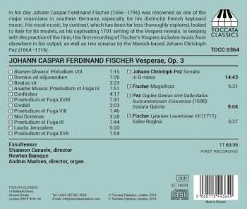 CD Johann Caspar Ferdinand Fischer: Vesperae, Seu Psalmi Vespertini, Op. 3