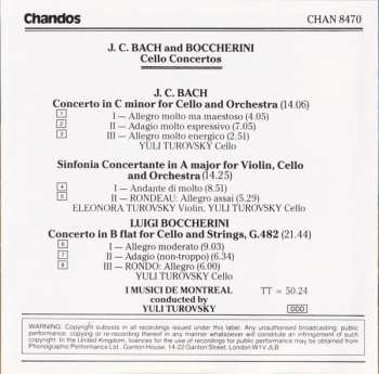 CD Johann Christian Bach: Cello Concertos In C Minor - Sinfonia Concertante In A Major - Cello Concerto In B Flat G.482