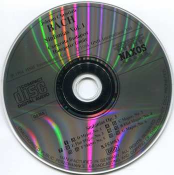 CD Johann Christian Bach: Sinfonias Vol. 1 - Sinfonias, Op. 3, Nos. 1 - 6