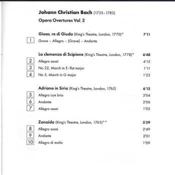3CD Johann Christian Bach: Complete Opera Overtures
