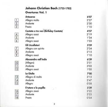 3CD Johann Christian Bach: Complete Opera Overtures