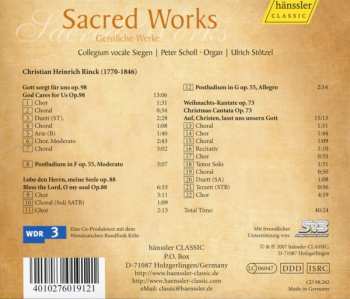 CD Johann Christian Heinrich Rinck: Sacred Works