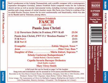 CD Johann Friedrich Fasch: Passio Jesu Christi