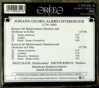 CD Johann Georg Albrechtsberger: Concertos For Jew's Harp, Mandora And Orchestra - Concertos Pour Guimbarde, Mandora Et Orchestre - Konzerte Für Maultrommel, Mandora Und Orchester 