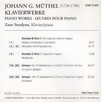 CD Johann Gottfried Müthel: Piano Works