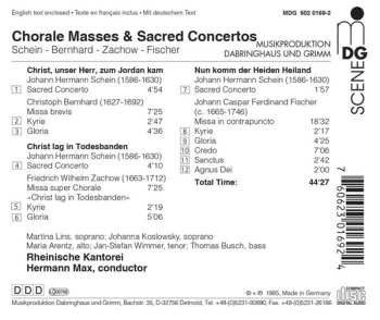 CD Johann Hermann Schein: Chorale Masses & Sacred Concertos