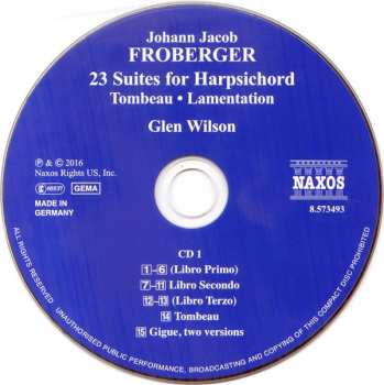 2CD Johann Jakob Froberger: 23v Suites For Harpsichord
