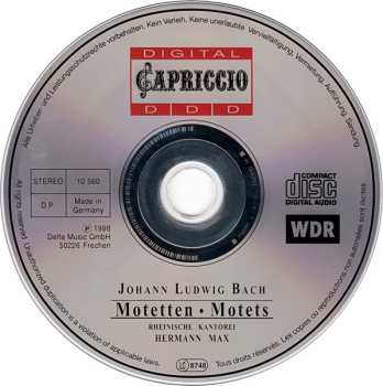 CD Johann Ludwig Bach: Motetten - Motets