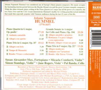 CD Johann Nepomuk Hummel: Cello Sonata, Piano Quartet, Piano Trios