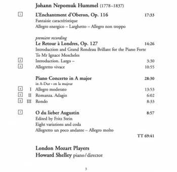 CD Johann Nepomuk Hummel: Piano Concerto In A And Others