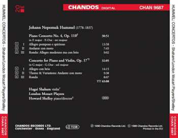 CD Johann Nepomuk Hummel: Piano Concerto No. 4 In E Major / Double Concerto