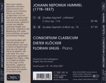 CD Johann Nepomuk Hummel: Septette Op. 74 | Op. 114
