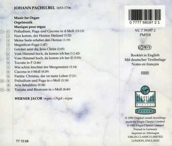 CD Johann Pachelbel: Music For Organ - Orgelmusik - Musique Pour Orgue