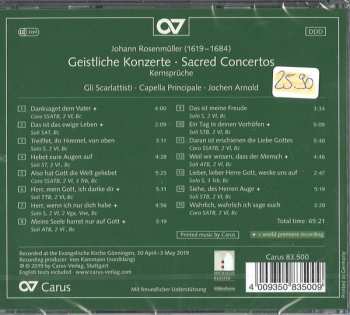 CD Johann Rosenmüller: Geistliche Konzerte - Sacred Concertos