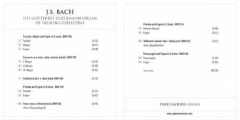 CD Johann Sebastian Bach: 1714 Silbermann Organ Of Freiberg Cathedral