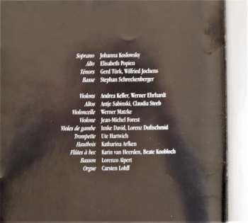 CD Johann Sebastian Bach: "Actus Tragicus" Cantates / Kantaten BWV 4, 12, 106 & 196
