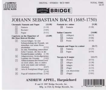 CD Johann Sebastian Bach: Three Fantasias · Toccata · Capriccio · Italian Concerto