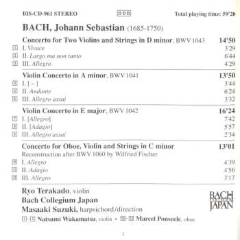 CD Johann Sebastian Bach: Concertos 1 / Violin Concertos