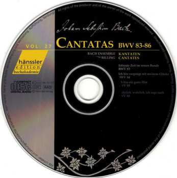 CD Johann Sebastian Bach: Cantatas BWV 83-86